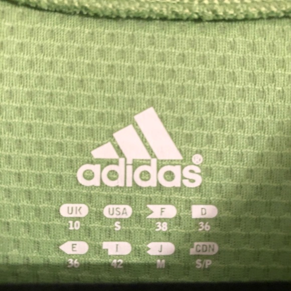 Adidas Green V-Neck Long Sleeve Active Top - Picture 4 of 5